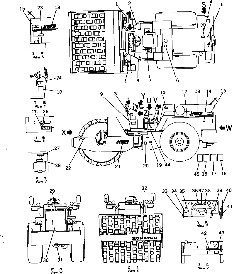 Схема запчастей Komatsu JV100WP-1 - МАРКИРОВКА (АНГЛ.)(№-) ИНСТРУМЕНТ