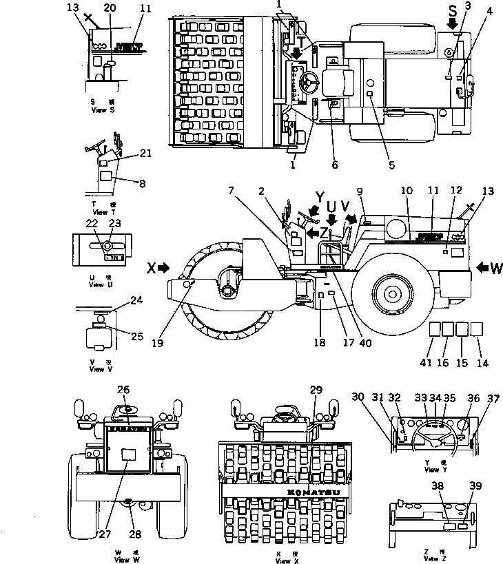 Схема запчастей Komatsu JV100WP-1 - МАРКИРОВКА (АНГЛ.)(№-8) ИНСТРУМЕНТ