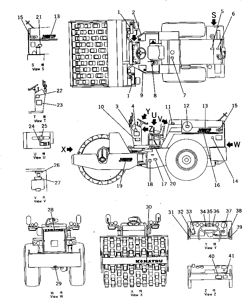 Схема запчастей Komatsu JV100WP-1 - МАРКИРОВКА (ЯПОН.)(№-) ИНСТРУМЕНТ