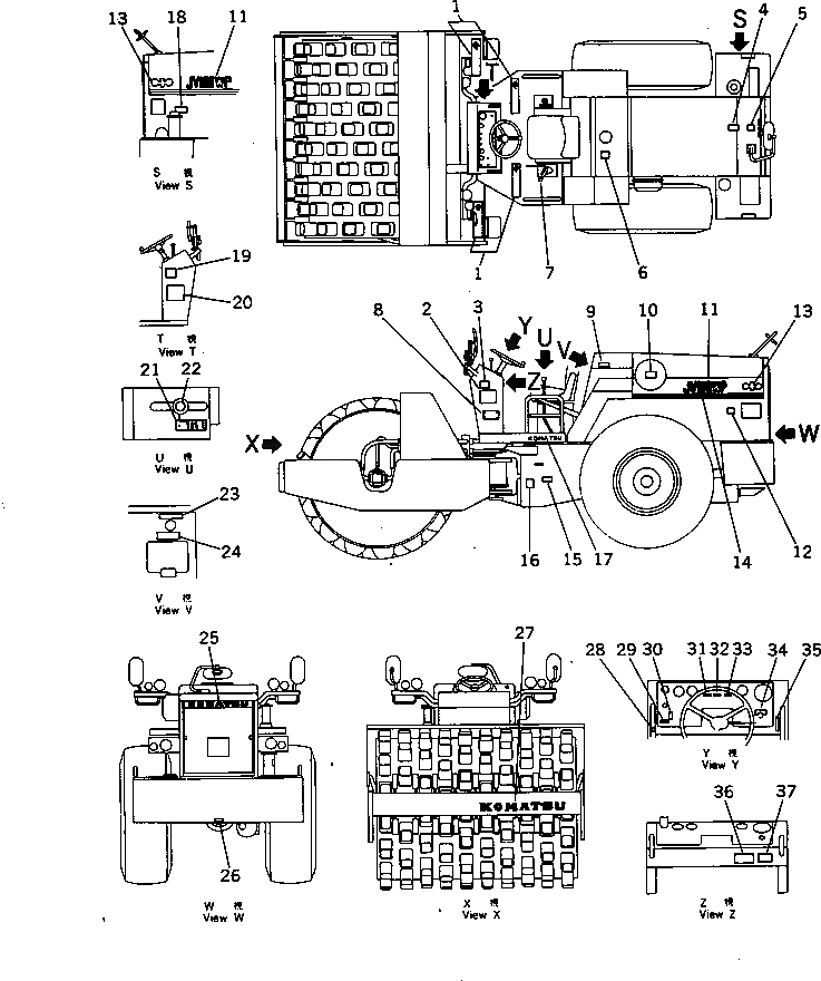 Схема запчастей Komatsu JV100WP-1 - МАРКИРОВКА (ЯПОН.)(№-8) ИНСТРУМЕНТ