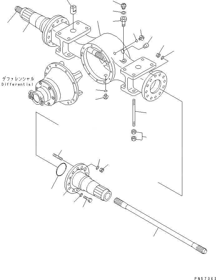 Схема запчастей Komatsu JV100WA-2T - КОНЕЧНАЯ ПЕРЕДАЧА (/) СИЛОВАЯ ПЕРЕДАЧА