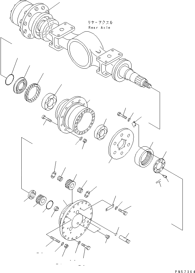 Схема запчастей Komatsu JV100WA-2T - КОНЕЧНАЯ ПЕРЕДАЧА (/) СИЛОВАЯ ПЕРЕДАЧА