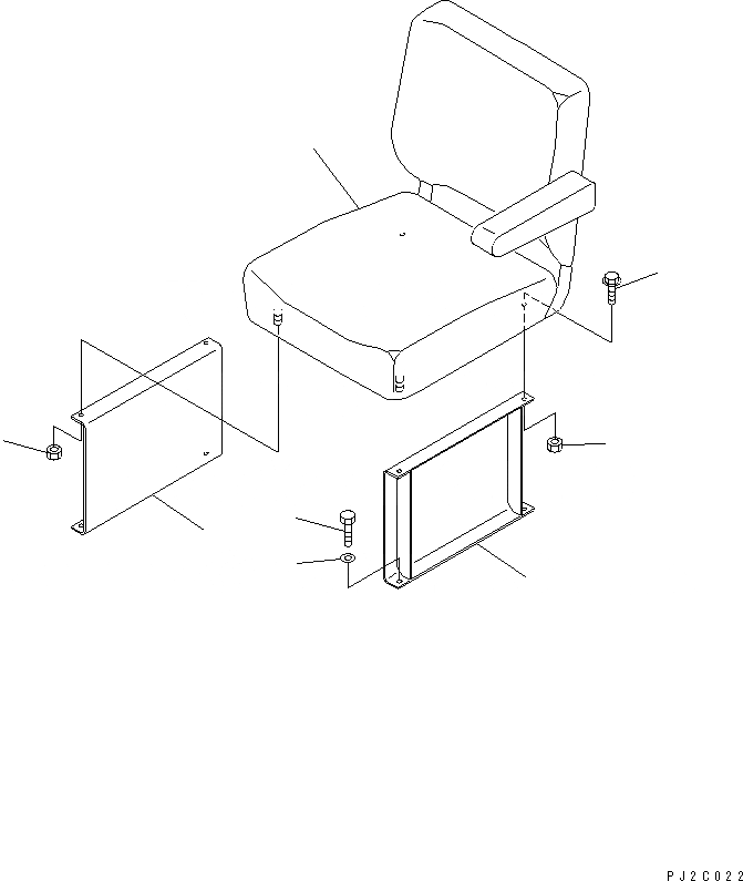 Схема запчастей Komatsu JV100WP-2T - СИДЕНЬЕ ОПЕРАТОРА(№.-) РАМА И КУЗОВ