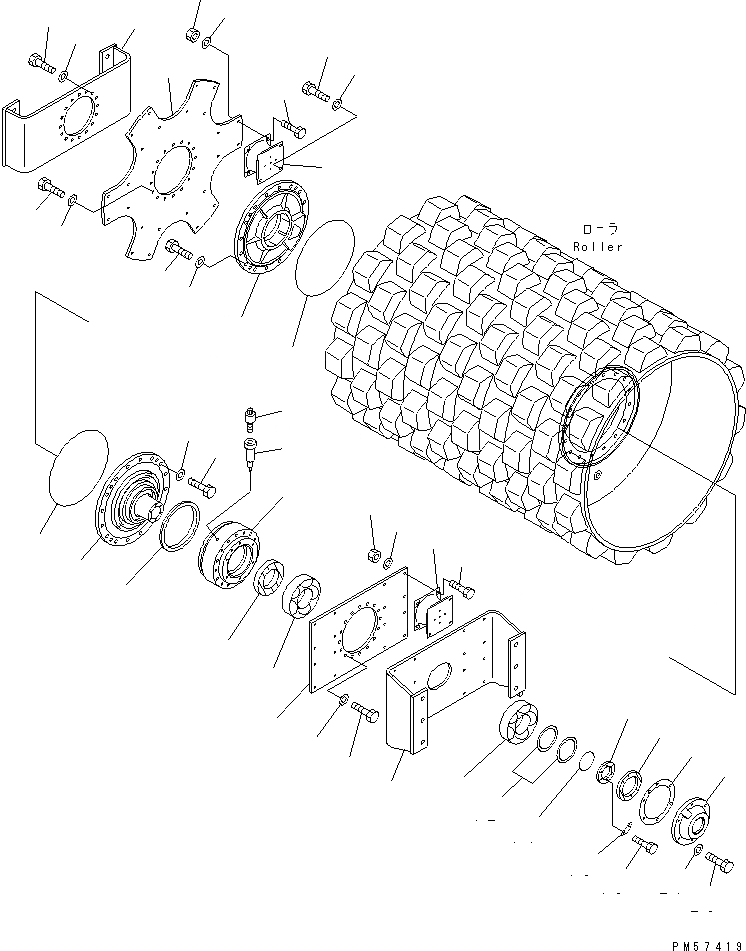 Схема запчастей Komatsu JV100WP-2 - РОЛИК (/) РОЛИК И КОЛЕСА