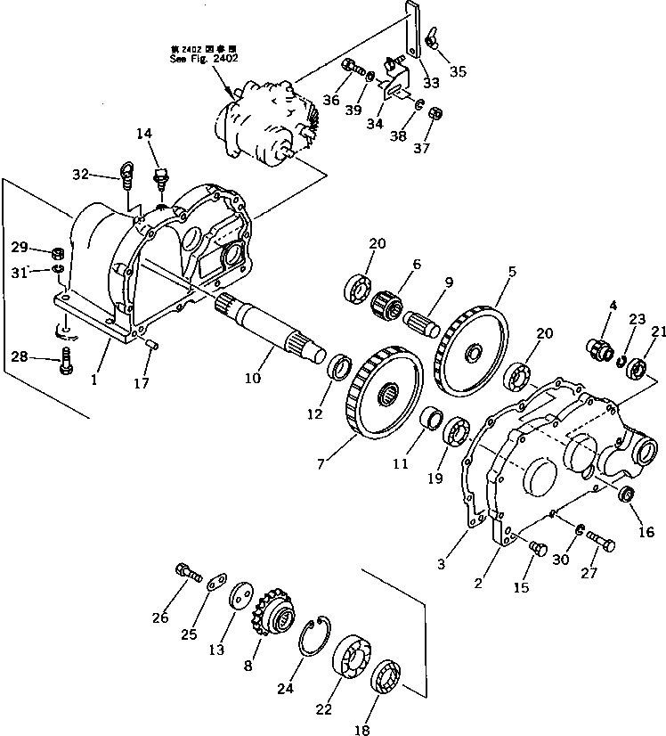 Схема запчастей Komatsu JV16R-2 - ТРАНСМИССИЯ (/) ТРАНСМИССИЯ