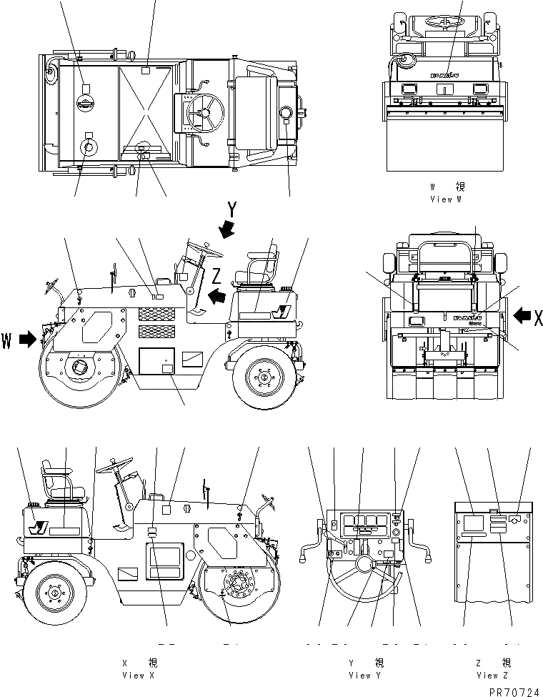 Схема запчастей Komatsu JV25CR-7 - МАРКИРОВКА (АНГЛ.)(№7-) МАРКИРОВКА И ИНСТРУМЕНТ