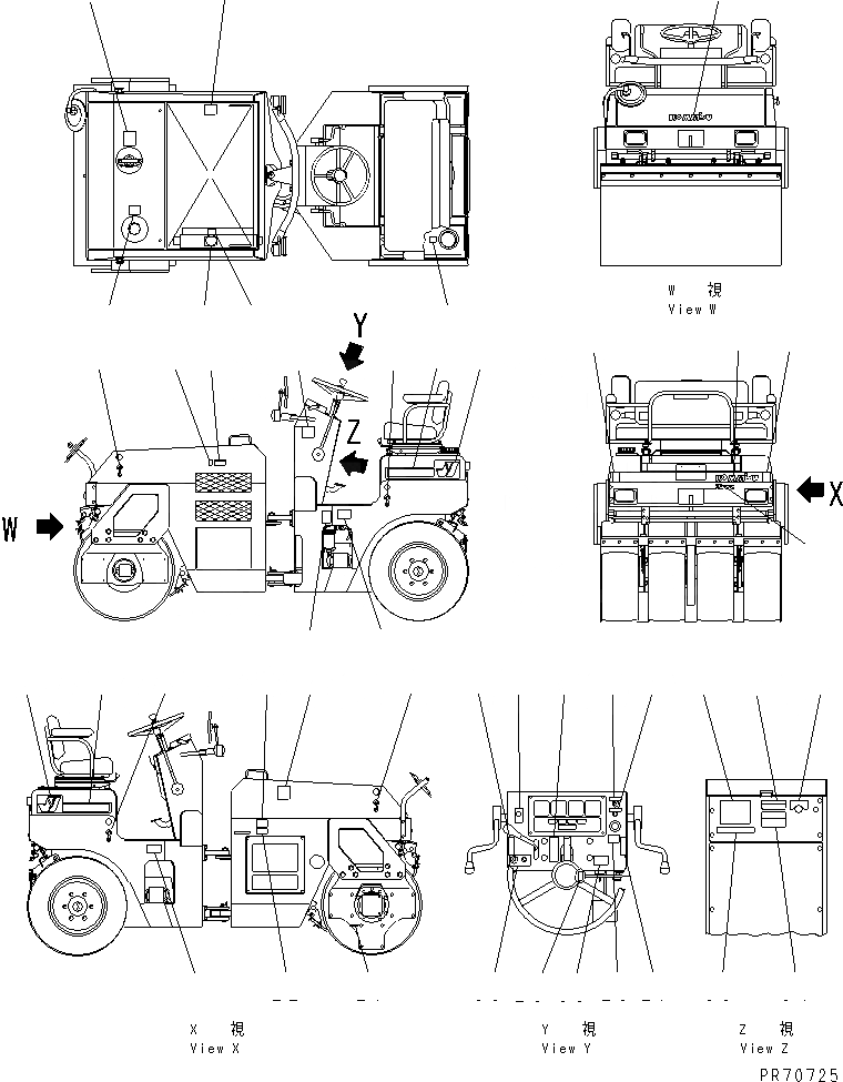 Схема запчастей Komatsu JV25CW-2 - МАРКИРОВКА (АНГЛ.)(№-) МАРКИРОВКА И ИНСТРУМЕНТ