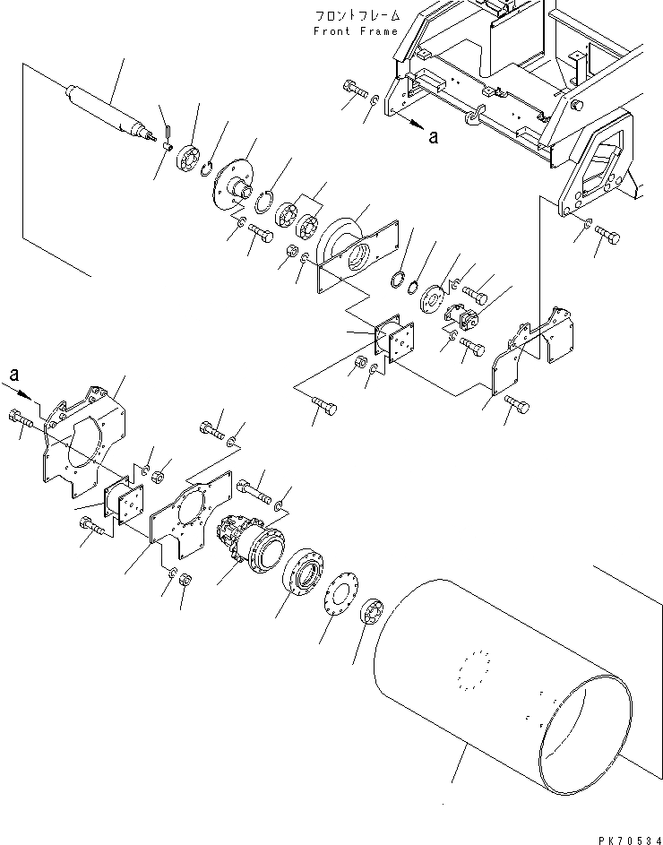 Схема запчастей Komatsu JV25CW-2 - ПЕРЕДН. РОЛИК ГУСЕНИЦЫ