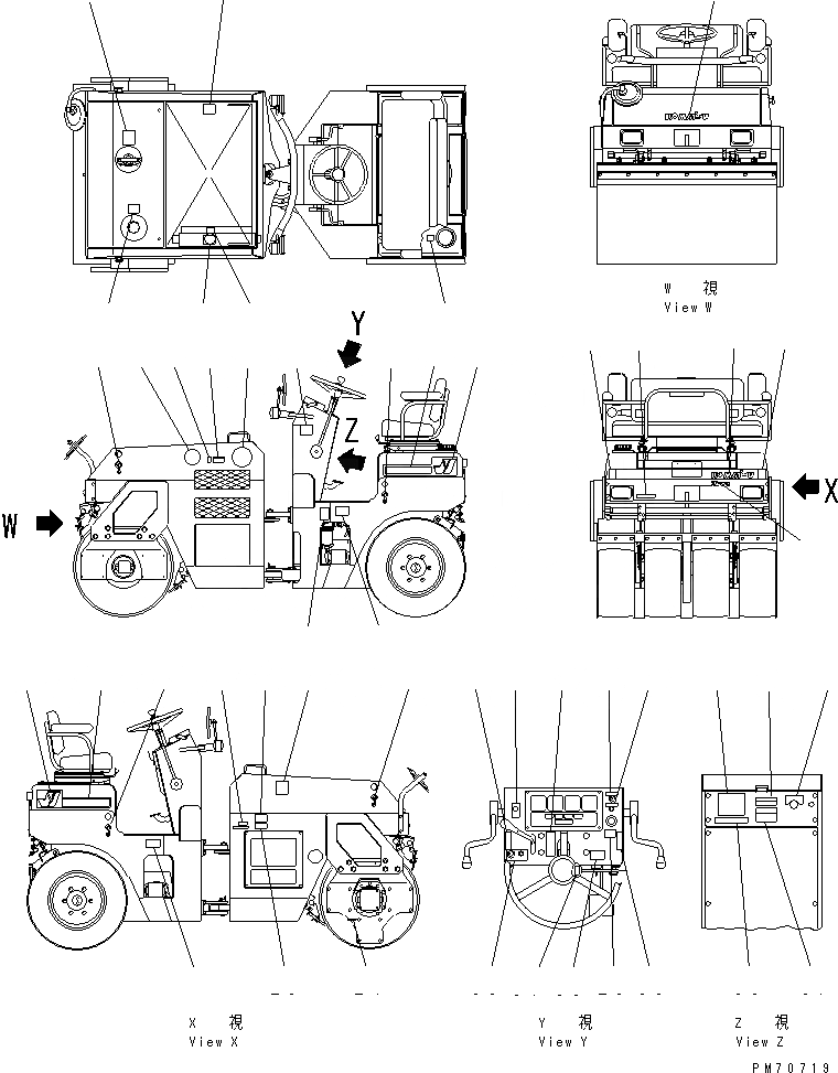 Схема запчастей Komatsu JV25CW-2 - МАРКИРОВКА (ЯПОН.)(№-) МАРКИРОВКА И ИНСТРУМЕНТ