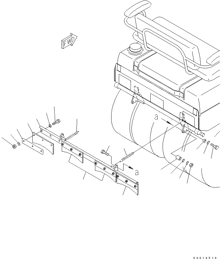 Схема запчастей Komatsu JV25CW-3 - ЗАДН. СКРЕППЕР ГУСЕНИЦЫ