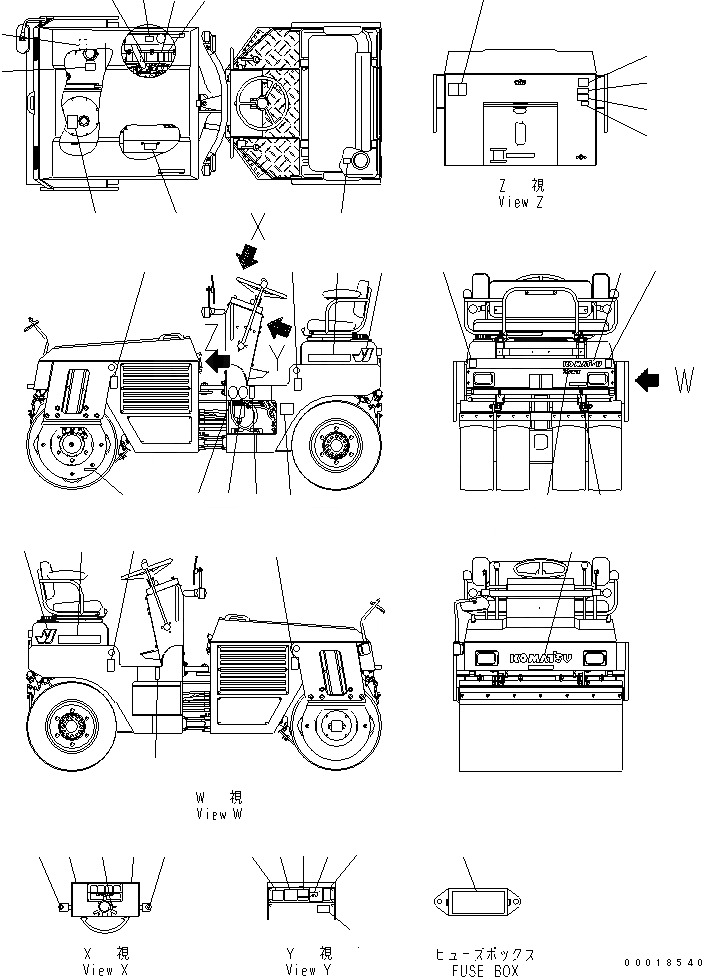 Схема запчастей Komatsu JV25CW-3 - МАРКИРОВКА МАРКИРОВКА И ИНСТРУМЕНТ