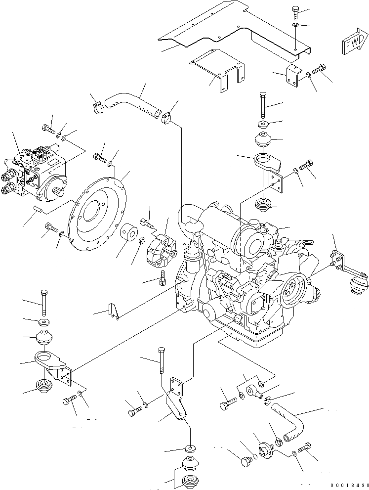 Схема запчастей Komatsu JV25CW-3 - ДВИГАТЕЛЬ И НАСОС ЭЛЕМЕНТЫ КРЕПЛЕНИЯ КОМПОНЕНТЫ ДВИГАТЕЛЯ И ЭЛЕКТРИКА