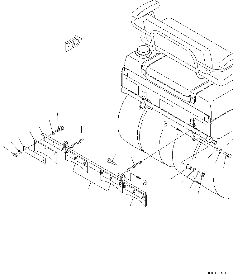 Схема запчастей Komatsu JV25CW-3 - ЗАДН. СКРЕППЕР ГУСЕНИЦЫ