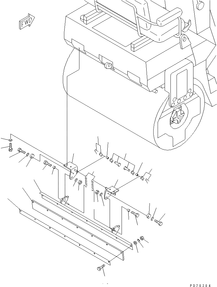 Схема запчастей Komatsu JV25DW-1 - ЗАДН. СКРЕППЕР (/) ГУСЕНИЦЫ