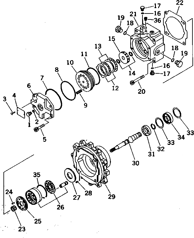 Схема запчастей Komatsu JV25DW-1 - МОТОР ХОДА ГУСЕНИЦЫ