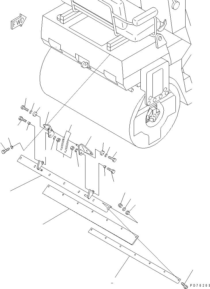 Схема запчастей Komatsu JV25DW-1 - ЗАДН. СКРЕППЕР (/) ГУСЕНИЦЫ