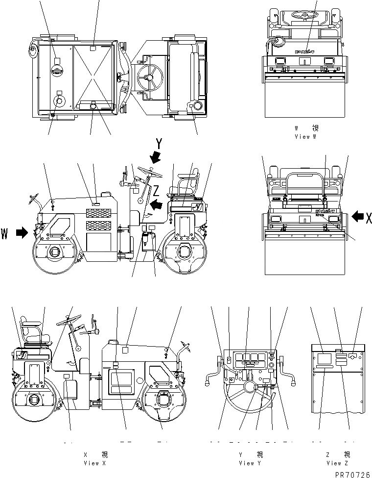 Схема запчастей Komatsu JV25DW-2 - МАРКИРОВКА (АНГЛ.)(№-) МАРКИРОВКА И ИНСТРУМЕНТ