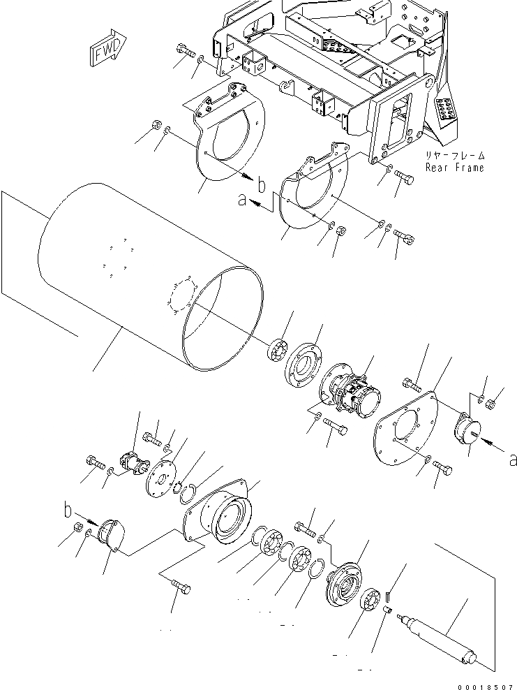 Схема запчастей Komatsu JV25DW-3 - ЗАДН. РОЛИК ГУСЕНИЦЫ