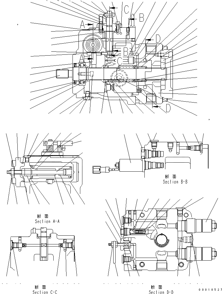 Схема запчастей Komatsu JV25DW-3 - HST НАСОС УПРАВЛ-Е РАБОЧИМ ОБОРУДОВАНИЕМ