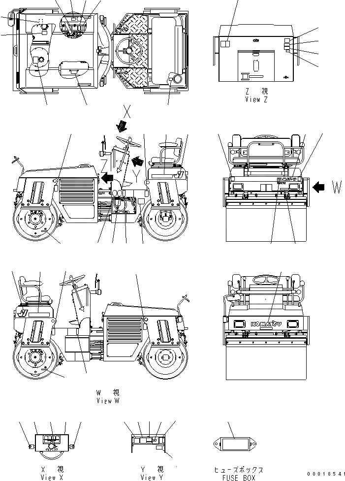 Схема запчастей Komatsu JV25DW-3 - МАРКИРОВКА МАРКИРОВКА И ИНСТРУМЕНТ