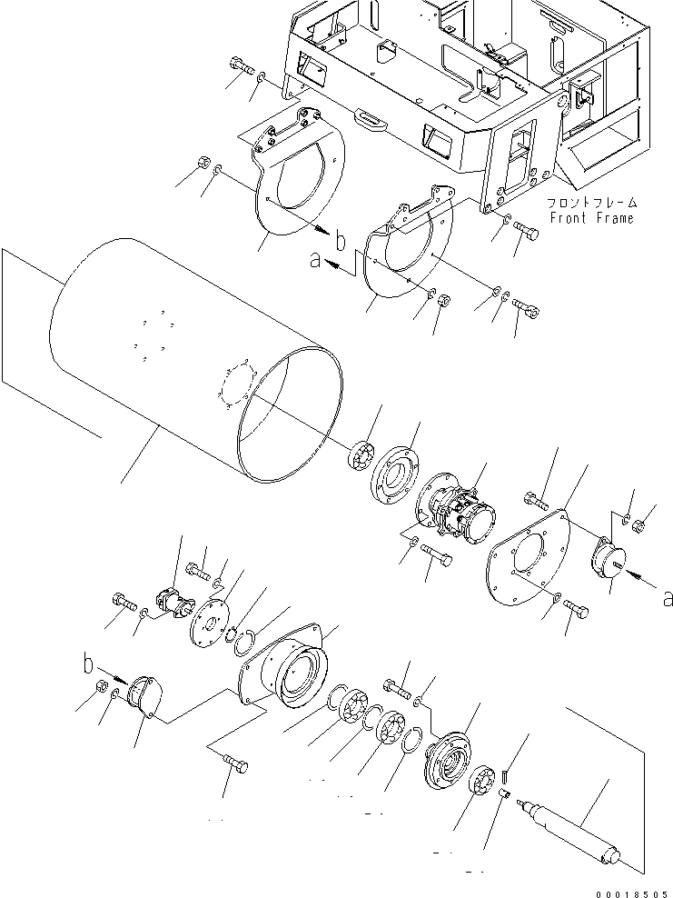 Схема запчастей Komatsu JV25DW-3 - ПЕРЕДН. РОЛИК ГУСЕНИЦЫ