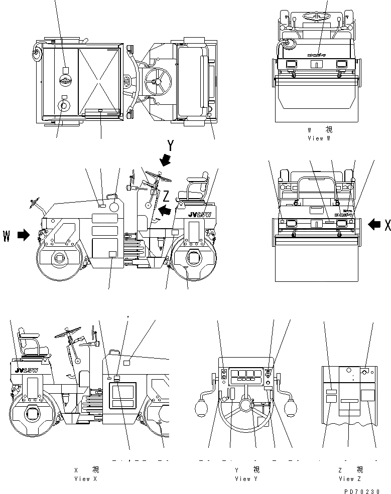 Схема запчастей Komatsu JV25W-1 - МАРКИРОВКА(№-8) МАРКИРОВКА И ИНСТРУМЕНТ