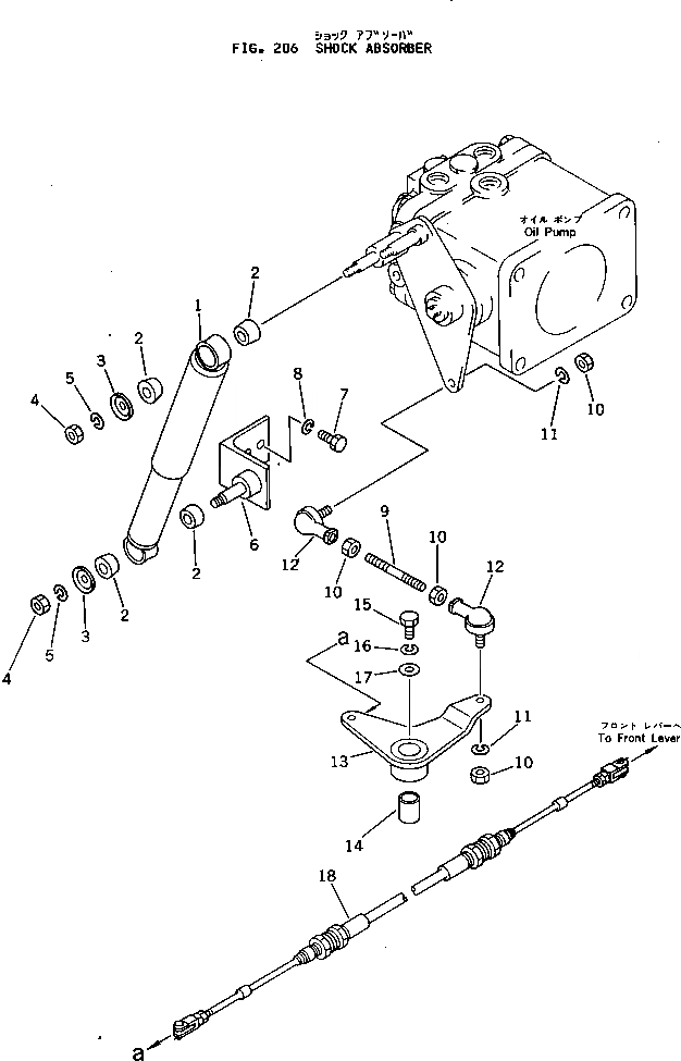 Схема запчастей Komatsu JV28-1 - SHOCK ABSORBER ТРАНСМИССИЯ И ТОРМОЗ.