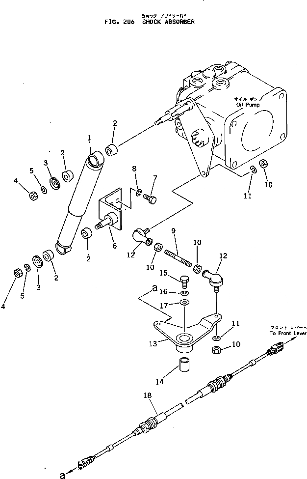 Схема запчастей Komatsu JV28-1 - SHOCK ABSORBER ТРАНСМИССИЯ И ТОРМОЗ.