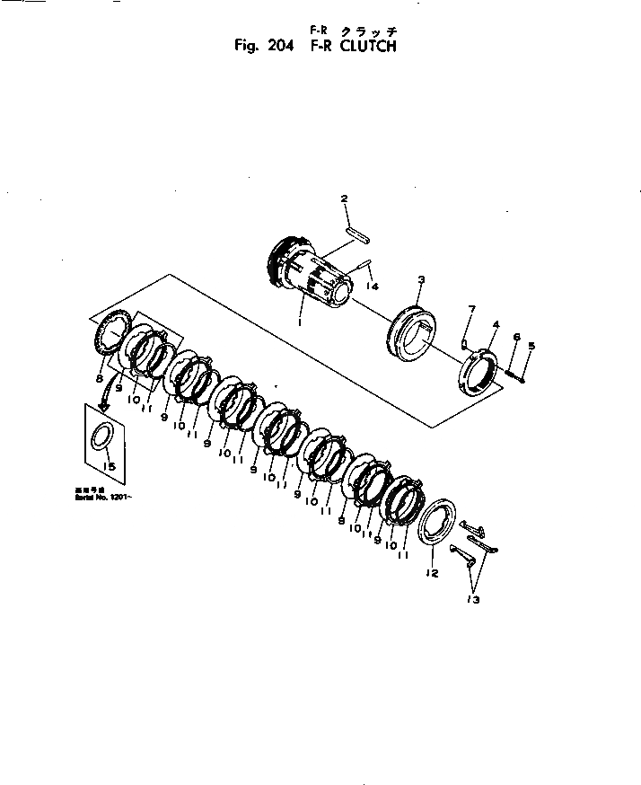 Схема запчастей Komatsu JV32W-1 - F-R МУФТА ТРАНСМИССИЯ И ТОРМОЗ.