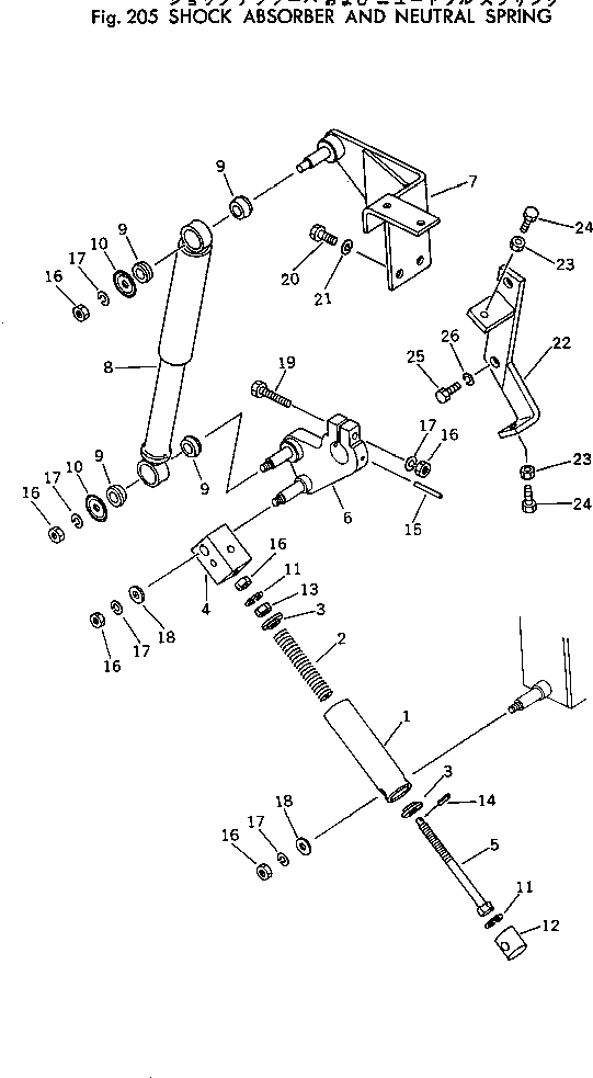 Схема запчастей Komatsu JV40CW-1 - SHOCK ABSORBER И NЕСTRAL SPRING ТРАНСМИССИЯ И ТОРМОЗ.