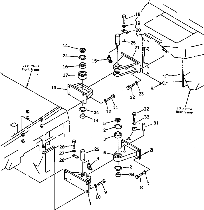 Схема запчастей Komatsu JV40CW-2 - ЦЕНТР. ПАЛЕЦ ЧАСТИ КОРПУСА