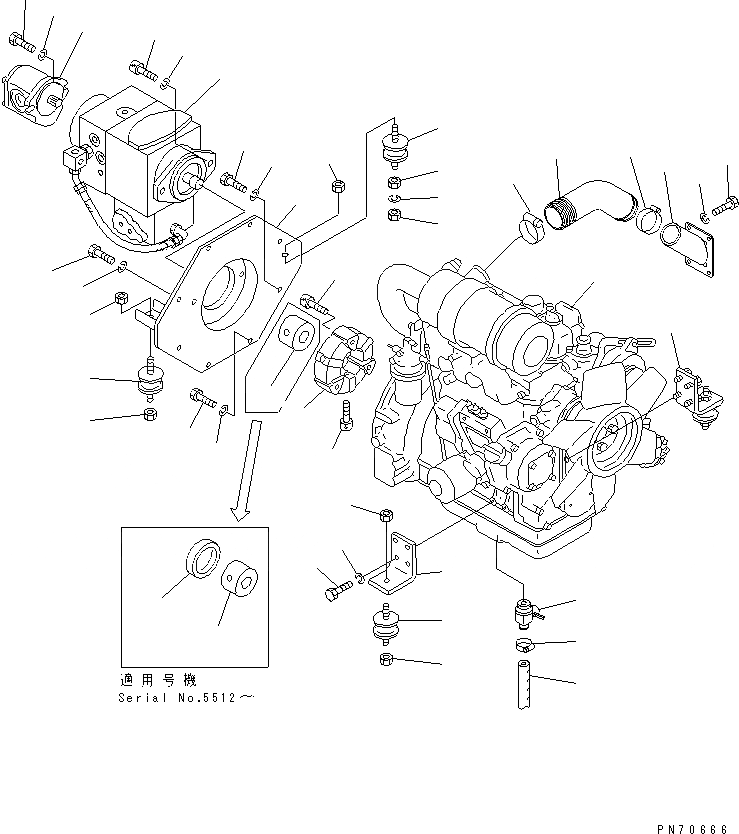 Схема запчастей Komatsu JV40CW-3 - ДВИГАТЕЛЬ И ОСНОВН. НАСОС ЭЛЕМЕНТЫ КРЕПЛЕНИЯ(№97-) КОМПОНЕНТЫ ДВИГАТЕЛЯ И ЭЛЕКТРИКА