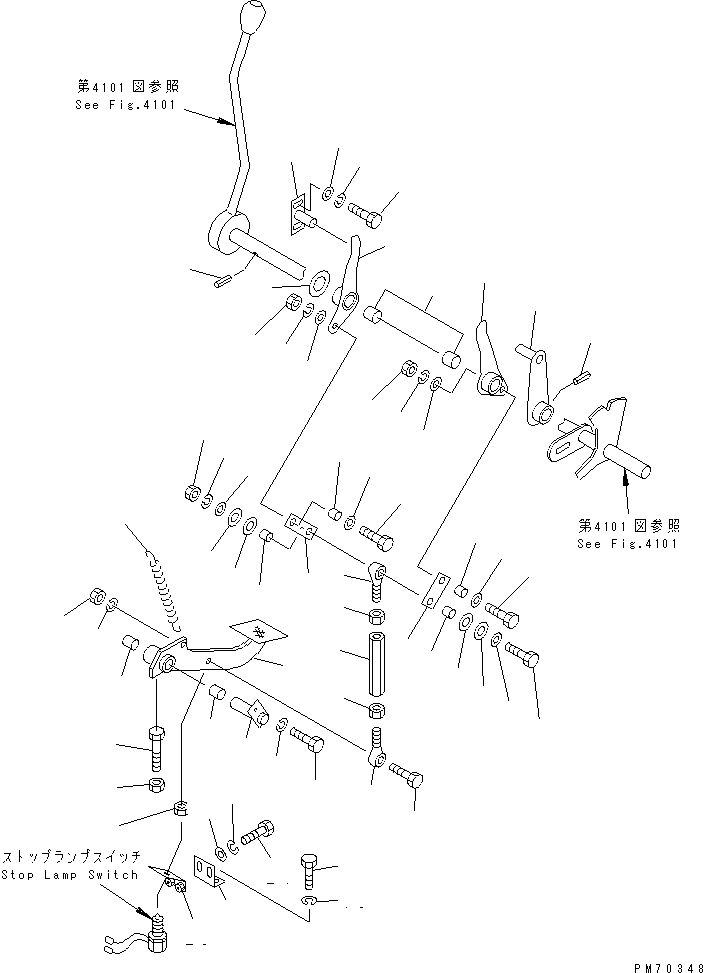 Схема запчастей Komatsu JV40CW-3 - ПЕДАЛЬ ТОРМОЗА И МЕХАНИЗМ СИСТЕМА УПРАВЛЕНИЯ