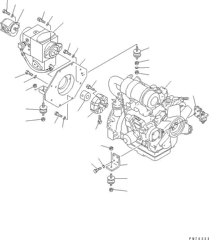 Схема запчастей Komatsu JV40CW-3 - ДВИГАТЕЛЬ И ОСНОВН. НАСОС ЭЛЕМЕНТЫ КРЕПЛЕНИЯ(№-9) КОМПОНЕНТЫ ДВИГАТЕЛЯ И ЭЛЕКТРИКА