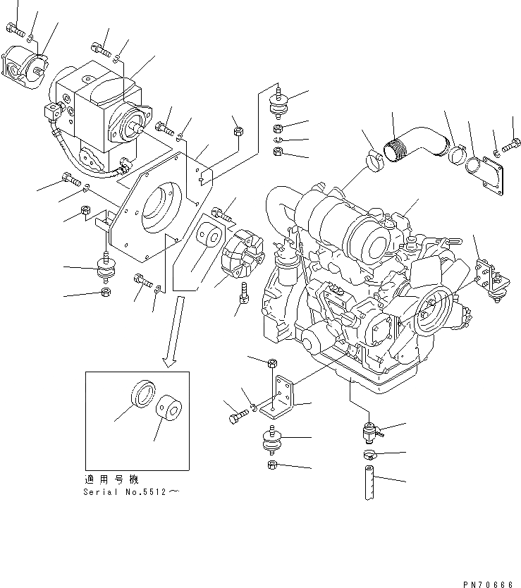 Схема запчастей Komatsu JV40CW-3 - ДВИГАТЕЛЬ И ОСНОВН. НАСОС ЭЛЕМЕНТЫ КРЕПЛЕНИЯ(№97-) КОМПОНЕНТЫ ДВИГАТЕЛЯ И ЭЛЕКТРИКА