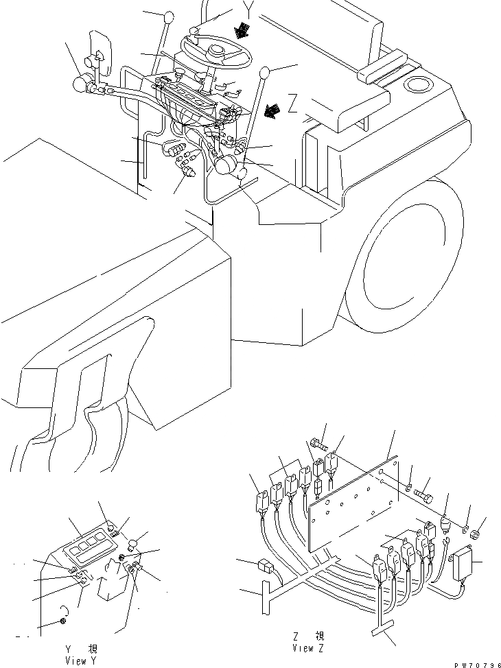 Схема запчастей Komatsu JV40CW-5 - ЭЛЕКТРИКА (/) (ПРИБОРНАЯ ПАНЕЛЬ ЛИНИЯ) КОМПОНЕНТЫ ДВИГАТЕЛЯ И ЭЛЕКТРИКА