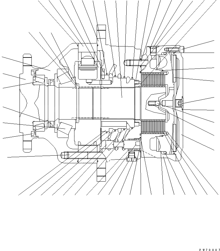 Схема запчастей Komatsu JV40CW-5 - ПЕРЕДН. МОТОР ХОДА (ВНУТР. ЧАСТИ) ГУСЕНИЦЫ