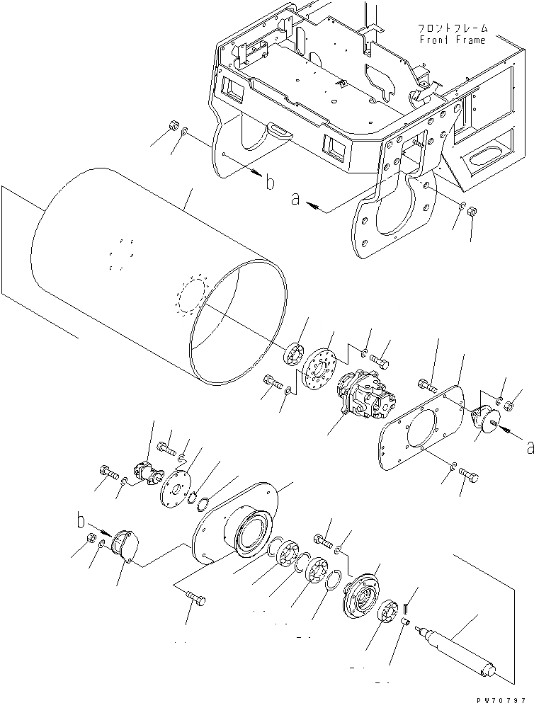 Схема запчастей Komatsu JV40DW-5 - ПЕРЕДН. РОЛИК ГУСЕНИЦЫ