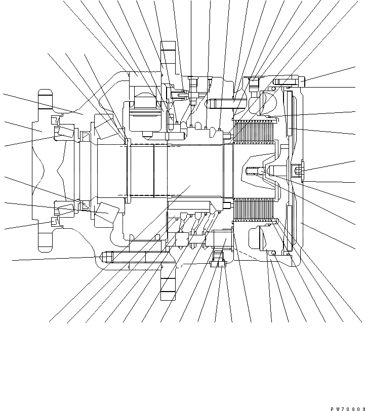 Схема запчастей Komatsu JV40DW-5 - ЗАДН. МОТОР ХОДА (ВНУТР. ЧАСТИ) ГУСЕНИЦЫ