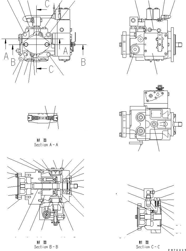 Схема запчастей Komatsu JV40DW-5 - HST НАСОС (/) (ВНУТР. ЧАСТИ) УПРАВЛ-Е РАБОЧИМ ОБОРУДОВАНИЕМ