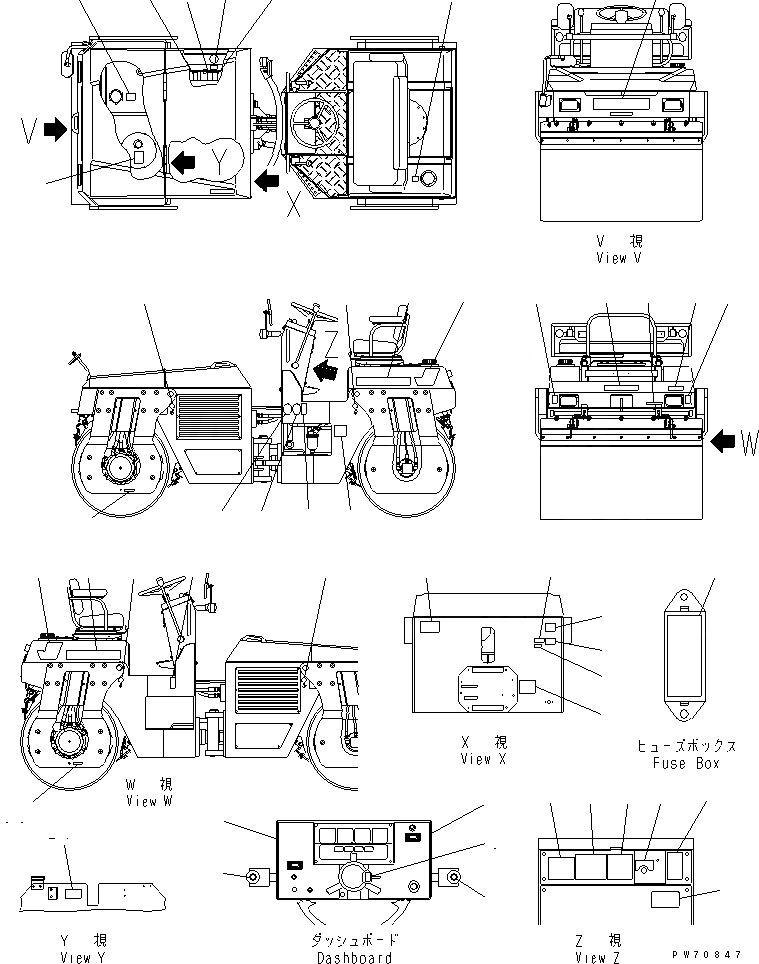 Схема запчастей Komatsu JV40DW-5 - МАРКИРОВКА (ЯПОН.) МАРКИРОВКА И ИНСТРУМЕНТ