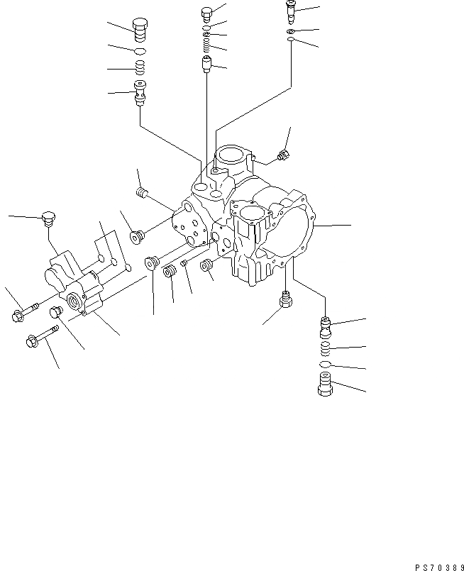 Схема запчастей Komatsu JV40W-2 - HST НАСОС (/) УПРАВЛ-Е РАБОЧИМ ОБОРУДОВАНИЕМ