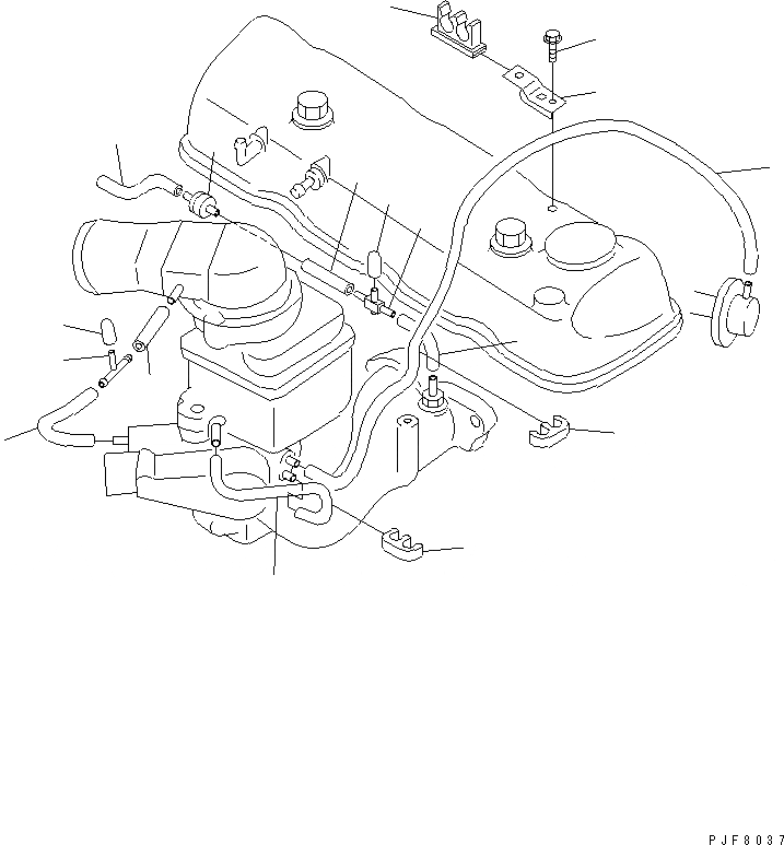 Схема запчастей Komatsu K15-1AD-WM - VACUUM ТРУБЫ (ДВОЙН.) ДВИГАТЕЛЬ