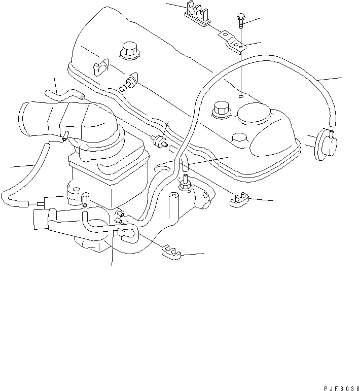 Схема запчастей Komatsu K15-1AG-FM - VACUUM ТРУБЫ (GAS) ДВИГАТЕЛЬ