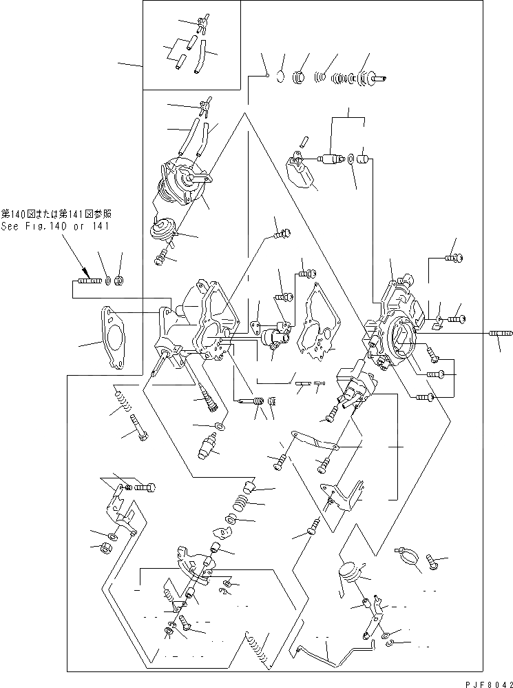 Схема запчастей Komatsu K21-1XG-WM - CARBURETOR (GAS¤ ДВОЙН.) ДВИГАТЕЛЬ