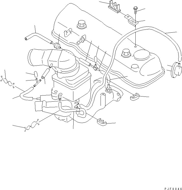 Схема запчастей Komatsu K21-1XL-FM - VACUUM ТРУБЫ (LPG) ДВИГАТЕЛЬ