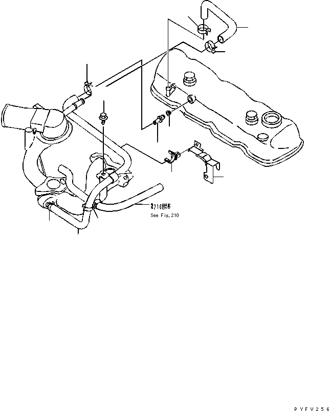 Схема запчастей Komatsu K21-181-B - CRANK КОРПУС ВЕНТИЛЯТОРILATION ДВИГАТЕЛЬ