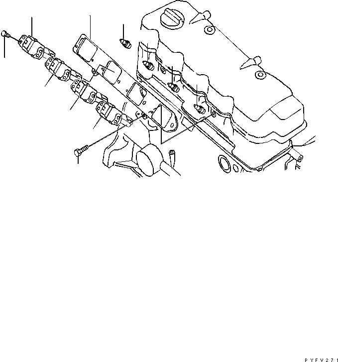 Схема запчастей Komatsu K21-181-B - IGNITION СИСТЕМА ДВИГАТЕЛЬ