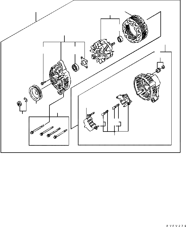 Схема запчастей Komatsu K21-181-B - ГЕНЕРАТОР ДВИГАТЕЛЬ