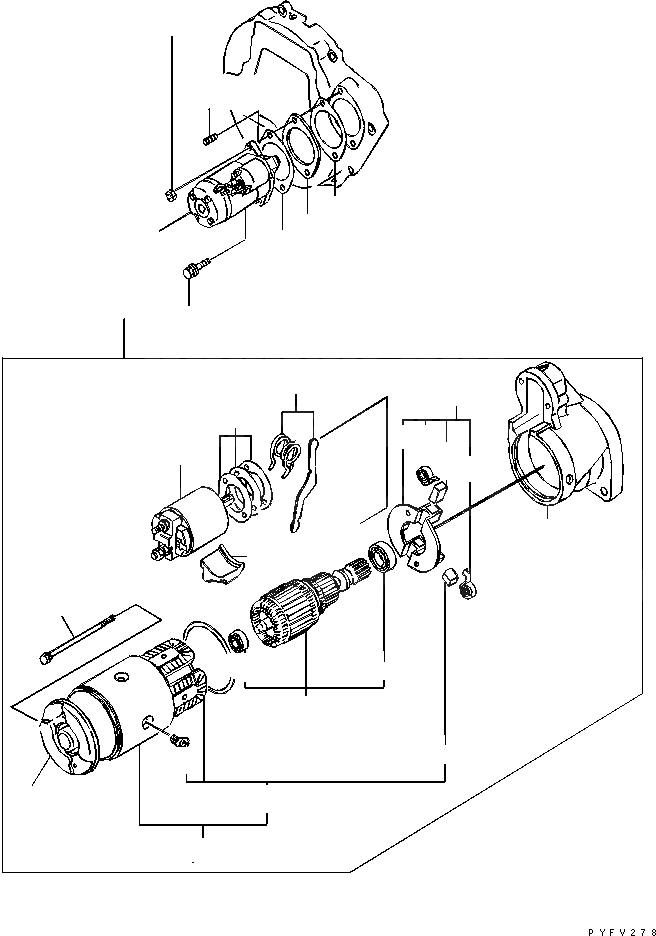 Схема запчастей Komatsu K21-181-B - СТАРТЕР (WET МУФТА) ДВИГАТЕЛЬ